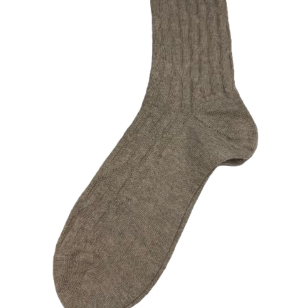 Bresciani 1970 Woman 100% Cashmere Beige Socks Size Medium (New With Tags)